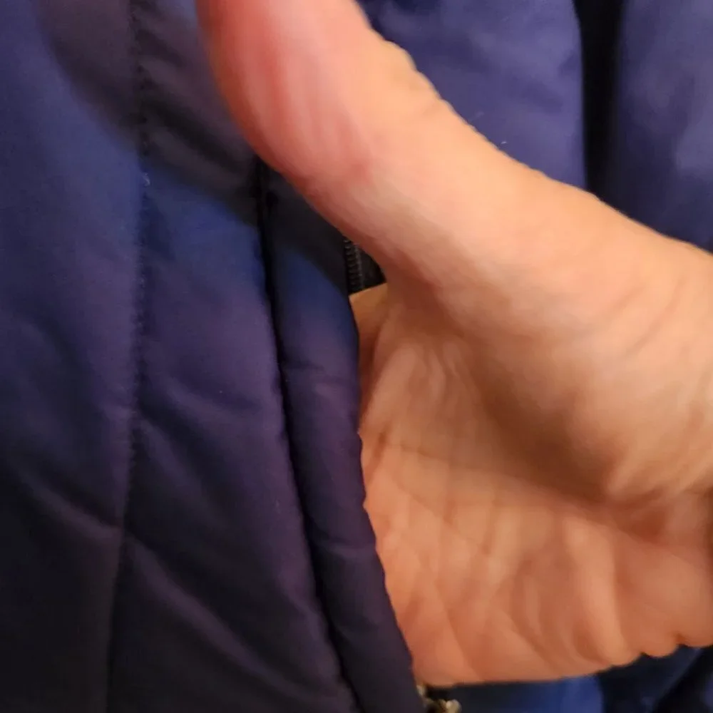 Nike Blue Quilted Puffer Full Zip Bomber Jacket Size L